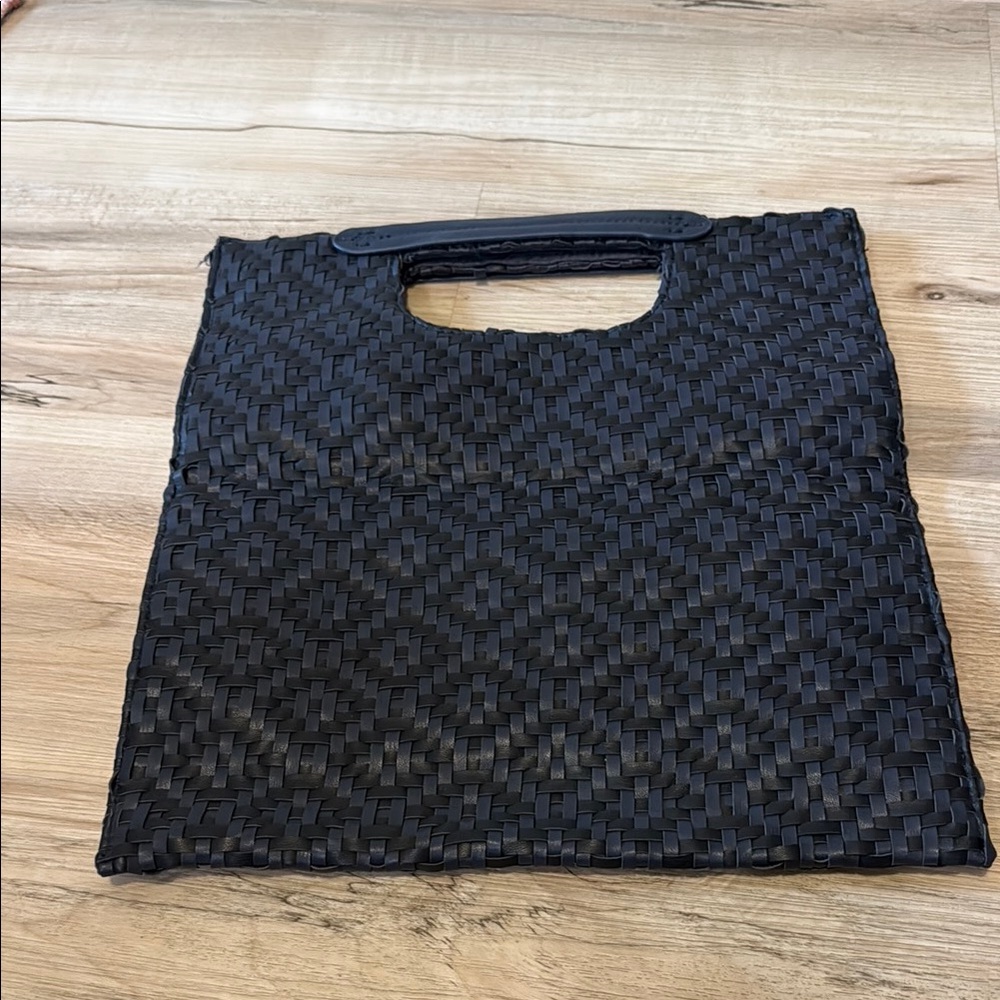Anthropologie Black Woven Clutch - Picture 2 of 7